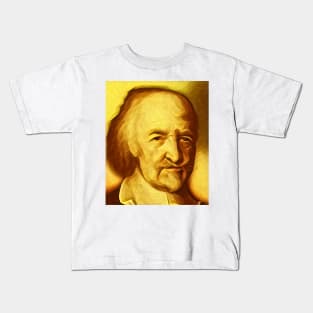 Thomas Hobbes Golden Portrait | Thomas Hobbes Artwork 8 Kids T-Shirt